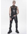 Devil Fashion Black Gothic Punk Rock Spiked Leather Vest for Men