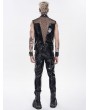 Devil Fashion Black Gothic Punk Rock Spiked Leather Vest for Men