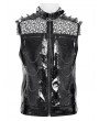 Devil Fashion Black Gothic Punk Rock Spiked Leather Vest for Men