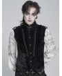 Devil Fashion Black Embossed Velvet Victorian Gothic Waistcoat for Men