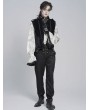 Devil Fashion Black Embossed Velvet Victorian Gothic Waistcoat for Men
