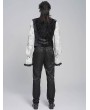 Devil Fashion Black Embossed Velvet Victorian Gothic Waistcoat for Men