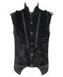 Devil Fashion Black Embossed Velvet Victorian Gothic Waistcoat for Men