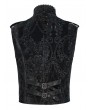 Devil Fashion Black Embossed Velvet Victorian Gothic Waistcoat for Men
