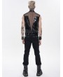Devil Fashion Black and Red Gothic Punk Rock Spiked Leather Vest for Men
