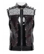 Devil Fashion Black and Red Gothic Punk Rock Spiked Leather Vest for Men