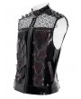 Devil Fashion Black and Red Gothic Punk Rock Spiked Leather Vest for Men