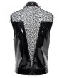 Devil Fashion Black and Red Gothic Punk Rock Spiked Leather Vest for Men
