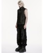 Punk Rave Black Gothic Punk Tattered Denim Pants for Men