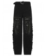 Punk Rave Black Gothic Punk Tattered Denim Pants for Men