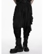 Punk Rave Black Gothic Wasteland Distressed Drop-Crotch Pants for Men