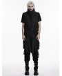Punk Rave Black Gothic Wasteland Distressed Drop-Crotch Pants for Men