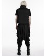 Punk Rave Black Gothic Wasteland Distressed Drop-Crotch Pants for Men