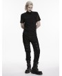 Punk Rave Black Gothic Punk Minimalist Buckle Pants for Men