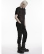 Punk Rave Black Gothic Punk Minimalist Buckle Pants for Men