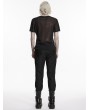 Punk Rave Black Gothic Punk Minimalist Buckle Pants for Men