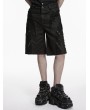Punk Rave Black Gothic Punk Personalized Side Lace-Up Shorts for Men