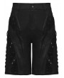 Punk Rave Black Gothic Punk Personalized Side Lace-Up Shorts for Men