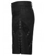 Punk Rave Black Gothic Punk Personalized Side Lace-Up Shorts for Men