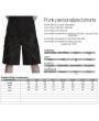 Punk Rave Black Gothic Punk Personalized Side Lace-Up Shorts for Men
