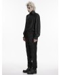 Punk Rave Black Gothic Dark Pattern Jacquard Pants for Men