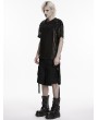 Punk Rave Black Men's Gothic Cargo Shorts with Pockets and Straps