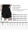 Punk Rave Black Men's Gothic Cargo Shorts with Pockets and Straps