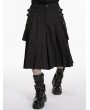 Punk Rave Black Gothic Punk Pleated Skirt-Pants for Men