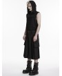 Punk Rave Black Gothic Punk Pleated Skirt-Pants for Men