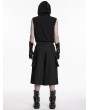 Punk Rave Black Gothic Punk Pleated Skirt-Pants for Men