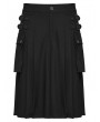 Punk Rave Black Gothic Punk Pleated Skirt-Pants for Men