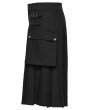 Punk Rave Black Gothic Punk Pleated Skirt-Pants for Men