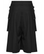Punk Rave Black Gothic Punk Pleated Skirt-Pants for Men