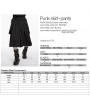 Punk Rave Black Gothic Punk Pleated Skirt-Pants for Men