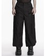 Punk Rave Black Dark Gothic Functional Wide Leg Pants for Men