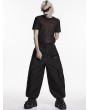 Punk Rave Black Dark Gothic Functional Wide Leg Pants for Men