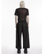 Punk Rave Black Dark Gothic Functional Wide Leg Pants for Men
