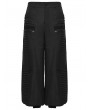 Punk Rave Black Dark Gothic Functional Wide Leg Pants for Men