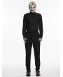 Punk Rave Black Gothic Strapped Slim Fit Pants for Men