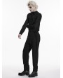 Punk Rave Black Gothic Strapped Slim Fit Pants for Men