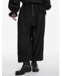 Punk Rave Black Gothic Baggy Tapered Cuffed Pants for Men