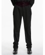 Punk Rave Black and Red Gothic Embroidered Velvet Patched Pants for Men