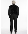 Punk Rave Black and Red Gothic Embroidered Velvet Patched Pants for Men