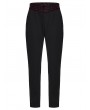 Punk Rave Black and Red Gothic Embroidered Velvet Patched Pants for Men