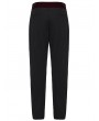 Punk Rave Black and Red Gothic Embroidered Velvet Patched Pants for Men