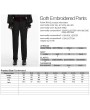 Punk Rave Black and Red Gothic Embroidered Velvet Patched Pants for Men