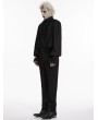 Punk Rave Black Gothic Embroidered Velvet Patched Pants for Men