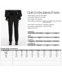 Punk Rave Black Gothic Embroidered Velvet Patched Pants for Men