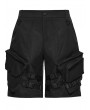 Punk Rave Black Gothic Punk Street Functional Pocket Shorts for Men