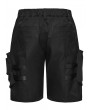 Punk Rave Black Gothic Punk Street Functional Pocket Shorts for Men
